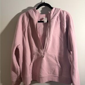 Lole Pink Half Zip Fleece Hoodie XL Athleisure Pullover